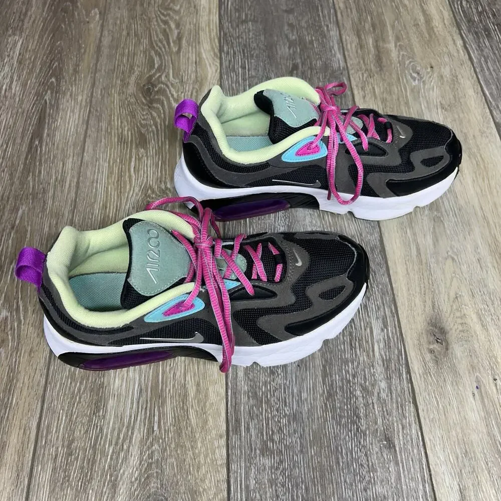 Nike Kids Youth US Size 6 Air Max 200 AT5627-004 Black Gray Pink Sneaker Shoes